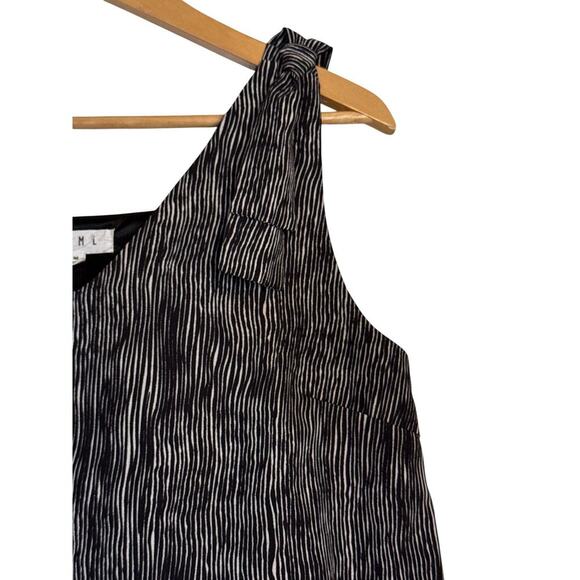 THML Women's Embroidered V-Neck Shift Mini Dress Pullover Size M Black Orange - Picture 4 of 9